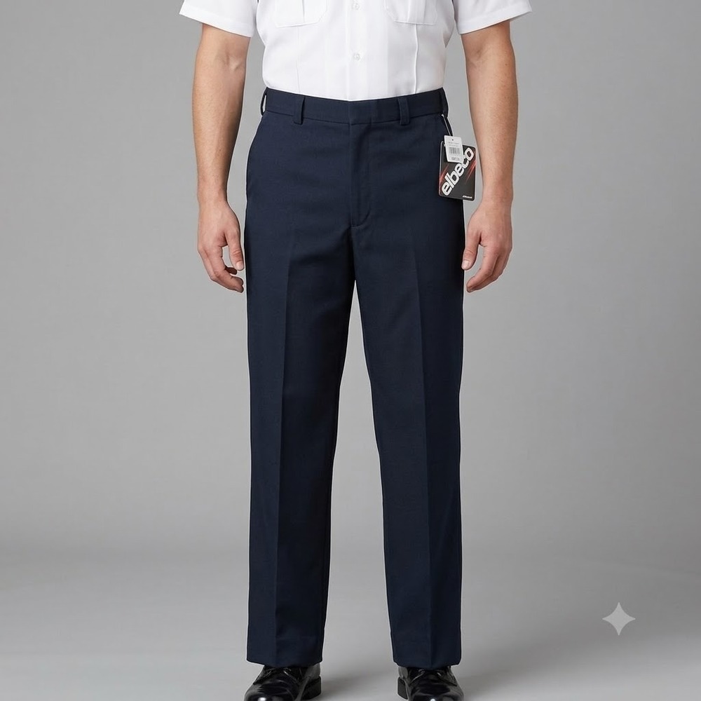 Elbeco Distinction Uniform Pants Men's 38R Black Concealed Zipper Pocket NWT
